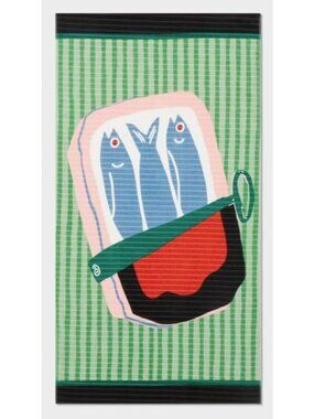 2 Pack Beach Towel 6 Foot Tall Sardines  Room Essentials New